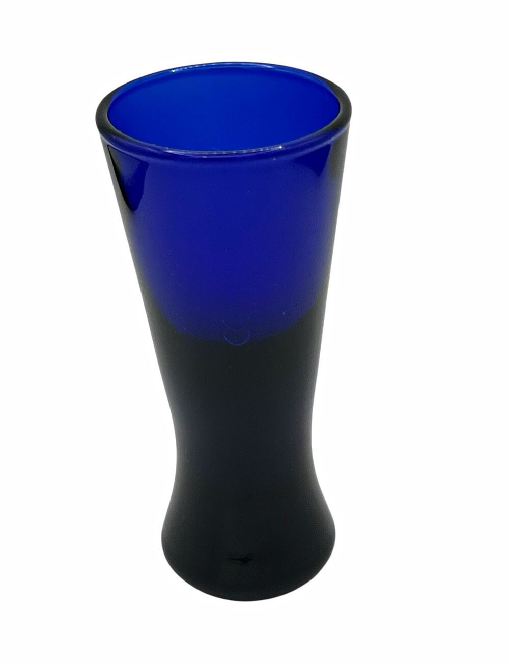 Blue/Black Two-Tone Colorblock Tapered Drinking Glass Tumbler 4in Small Vase